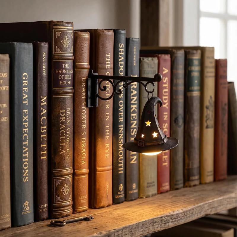 Siebkorb Library Lantern-Decorative Bookshelf Lighting, Vintage Fantasy Book Nook Lamp, Magic Reading Light for Bookworms, Portable Shelf Decor, Enchanting Gift for Literary Lovers (E 1PCS)