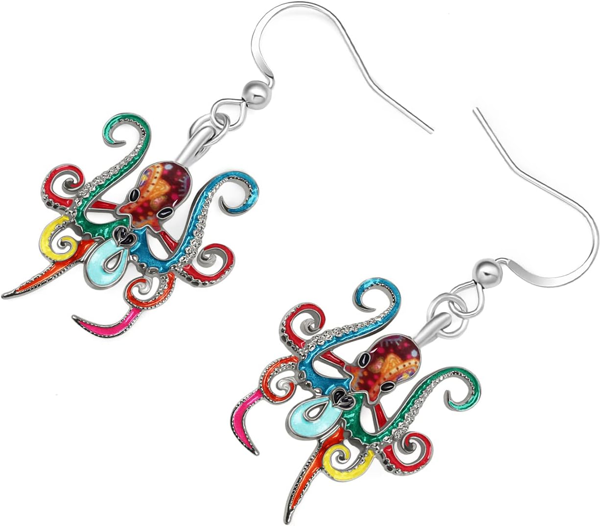 Dainty Enamel Alloy Octopus Earrings Dangle Ocean Animal Charms Cute Earrings for Women Beach Jewelry Summer Gifts - Image 3
