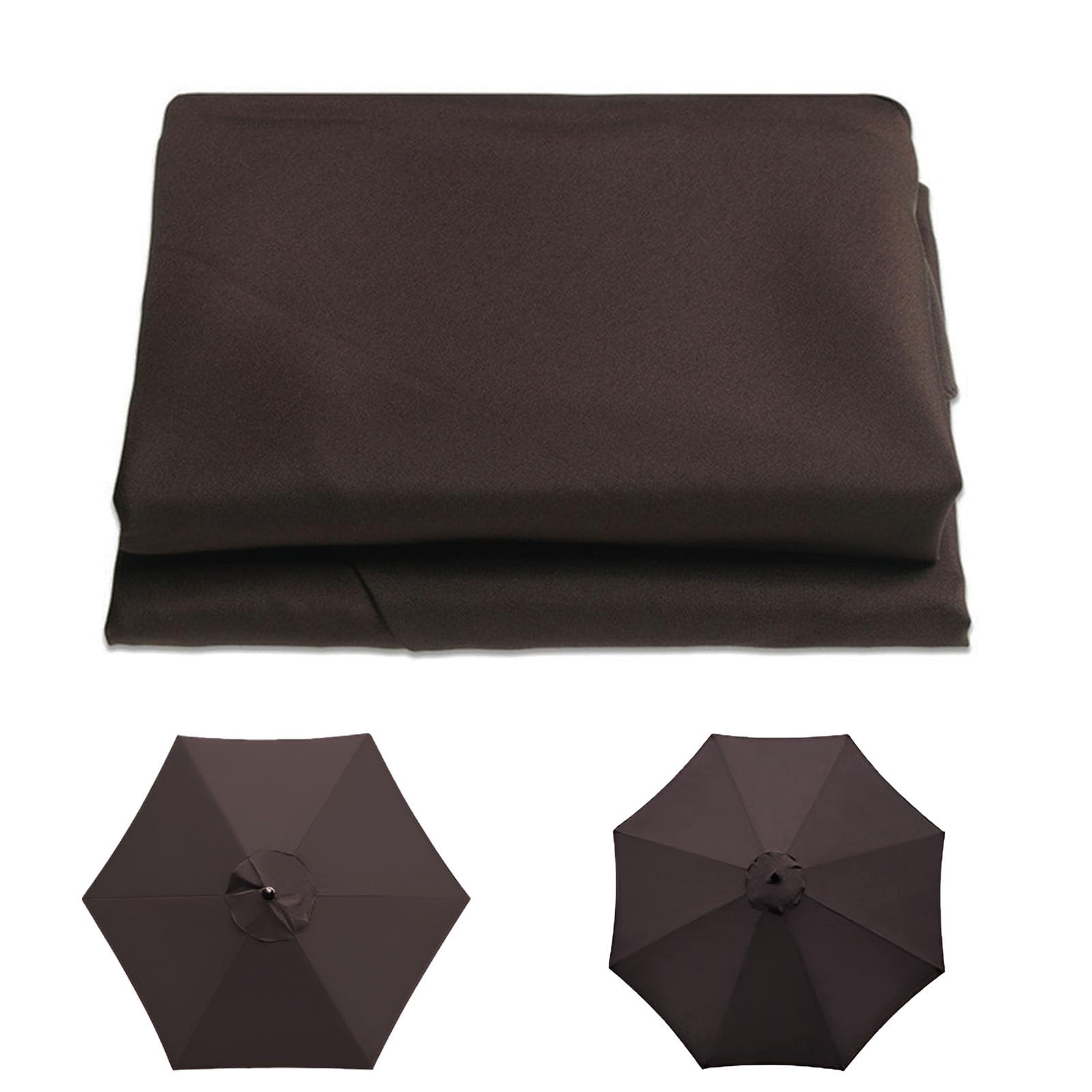 GZDXBF Replacement Parasol Canopy, 6 Ribs/8 Ribs Patio Umbrella Replacement Canopy, UV50 Sun Protection, 200cm/270cm/300cm(Color:Brown,Size:8 ribs-2.7m(8.8ft))