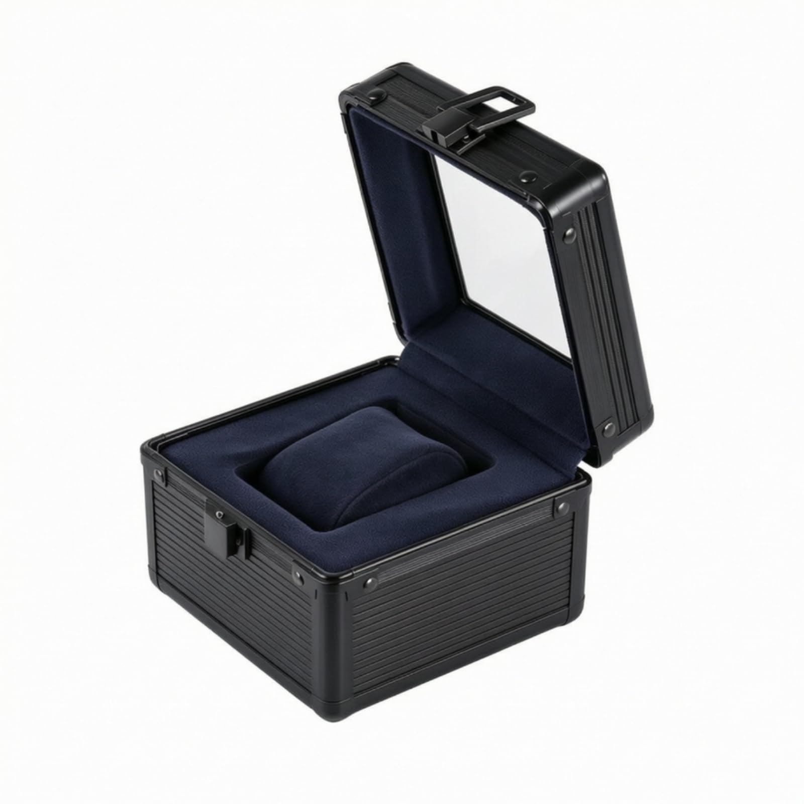 Harilla Boîte de Rangement Montre Coffret Écrin Étui Présentoir avec Coque en Alliage d'Aluminium Intérieur Rembourré Anti, Bleu, style to 5