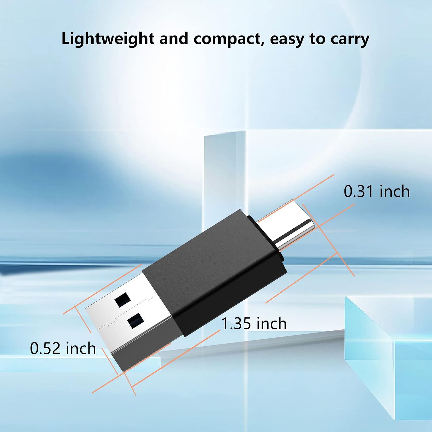 VAKS USB C to USB 3.0 Adapter (4 Pack), Type C Male to USB 3.0 Male Converter, Compatible with Mobile Phones, Computers, Notebook Computers, Black