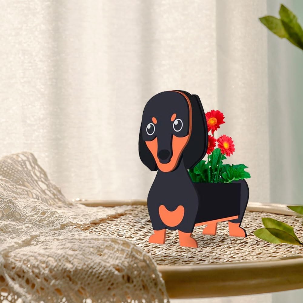 JILIP Pflanztpfe Mit Dackel Hund, Niedlicher Pflanztopf Mit Hund,  Gartentpfe in Haustierform, Pflanzgefhalter in Hunde Cartoon Form,  Geschenke fr Tierliebhaber(M) : Amazon.de: Sonstiges