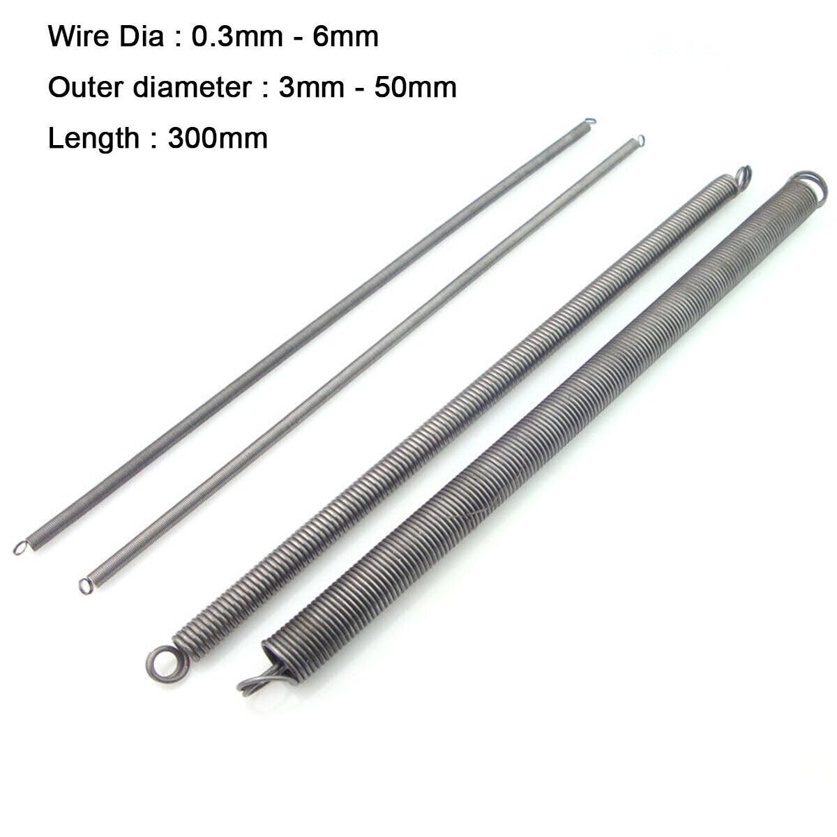 Ressorts d'expansion personnalisables, tension du crochet - Diamètre du fil: 0,3mm à 6mm, diamètre extérieur: 3mm à 50mm, 1pièce(Wire Dia4 mm ODXLength-30x300mm)