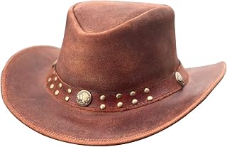 Mens Suede Leather Down Under Cowboy Aussie Outback Hat