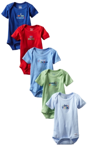 Image of Gerber Unisex Baby 5-Pack Short Sleeve Variety Onesies Bodysuits