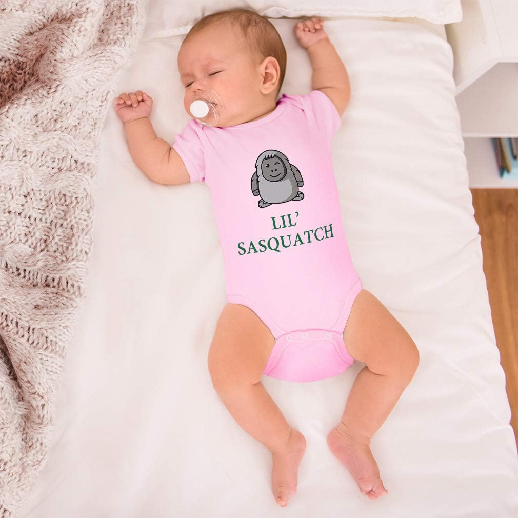 Cute Rascals Baby Bodysuit Lil' Sasquatch Funny Boy & Girl Baby Clothes Cotton Soft Pink Design Only 18 Months