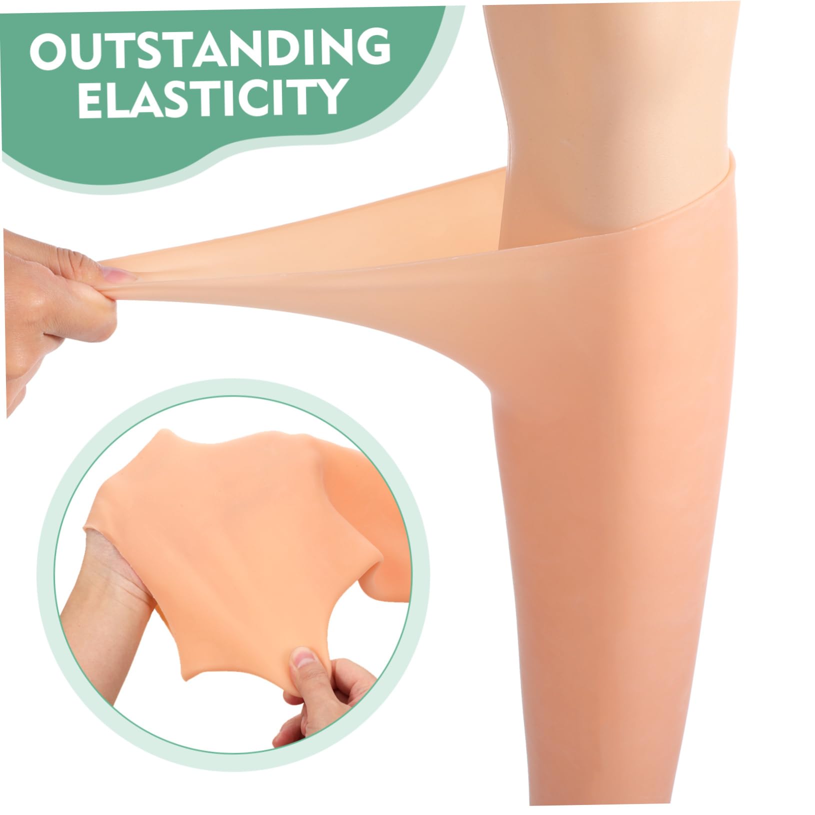 Calze Idratanti per Piedi Lunghe Sebs, 1 Paio, Kaki | Copertura Completa per Dita e Cuticole, Uso su Pelle Secca in Inverno, Elastiche per Donne e Ragazze
