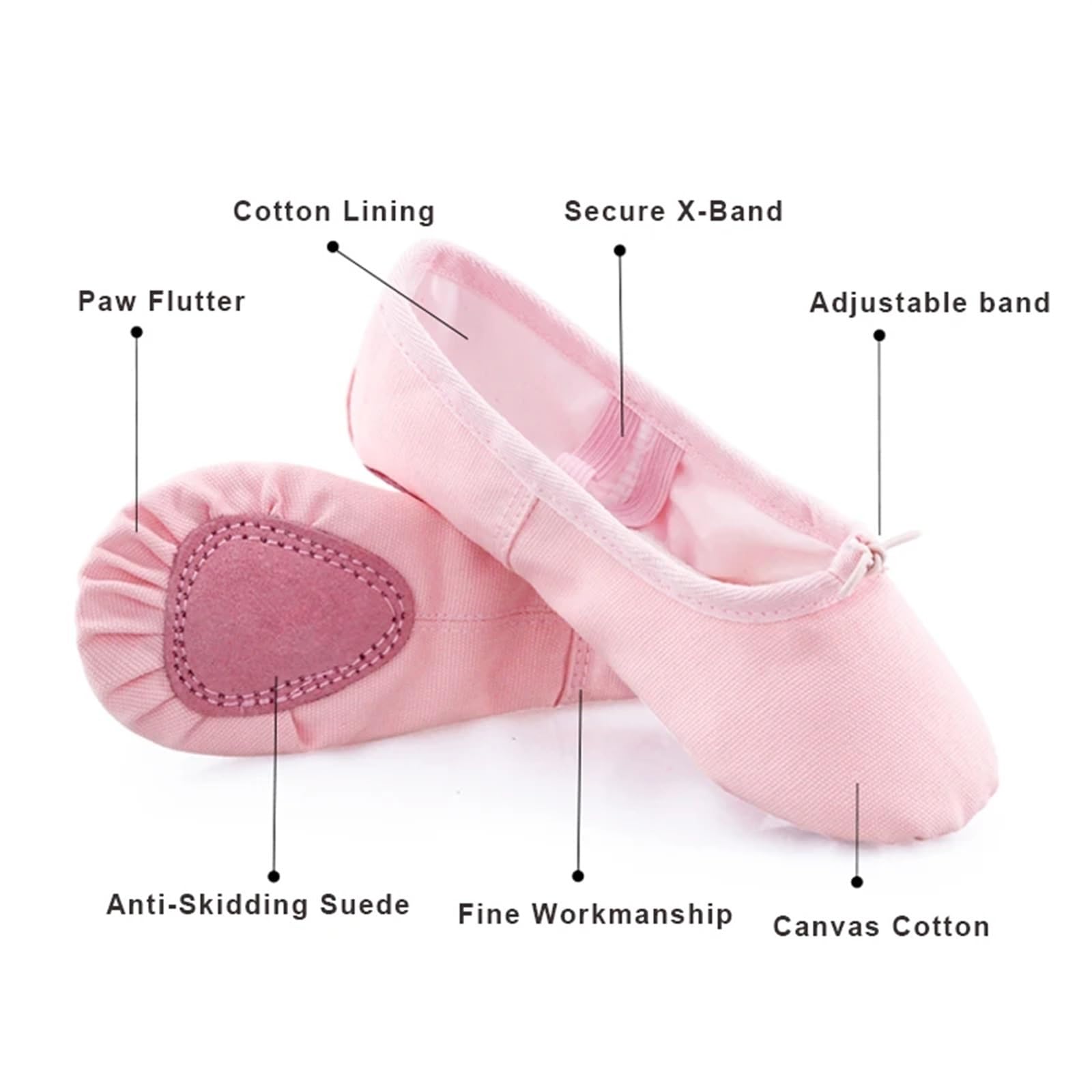 Ballettpantoffeln Ballettschuhe Canvas for Mädchen Tanzschuhe Split Sole Gymnastik Yoga Tanzschuhe for Kinder Ballerina(Brown,28)