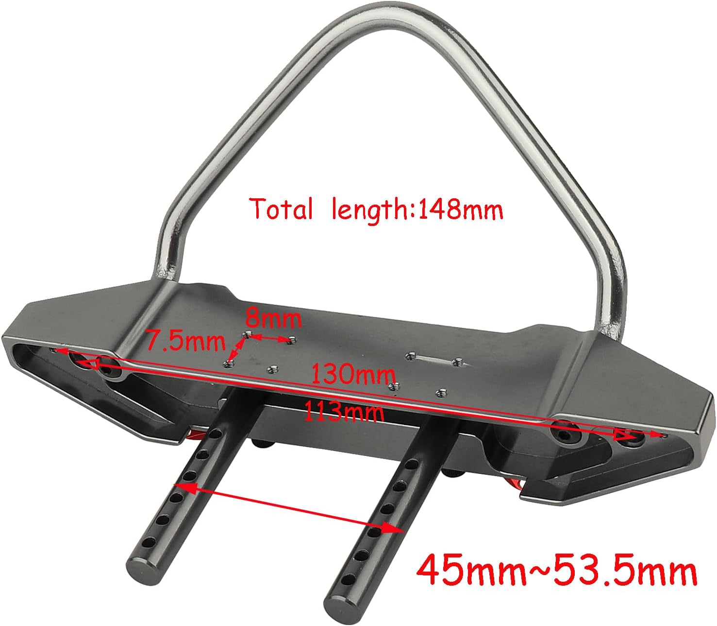 Aluminum Alloy Adjustable Front Bumper for Axial 1/10 RC Crawler TRX4 SCX10 I II 90046 90047 SCX10 PRO Metal Upgrade Part