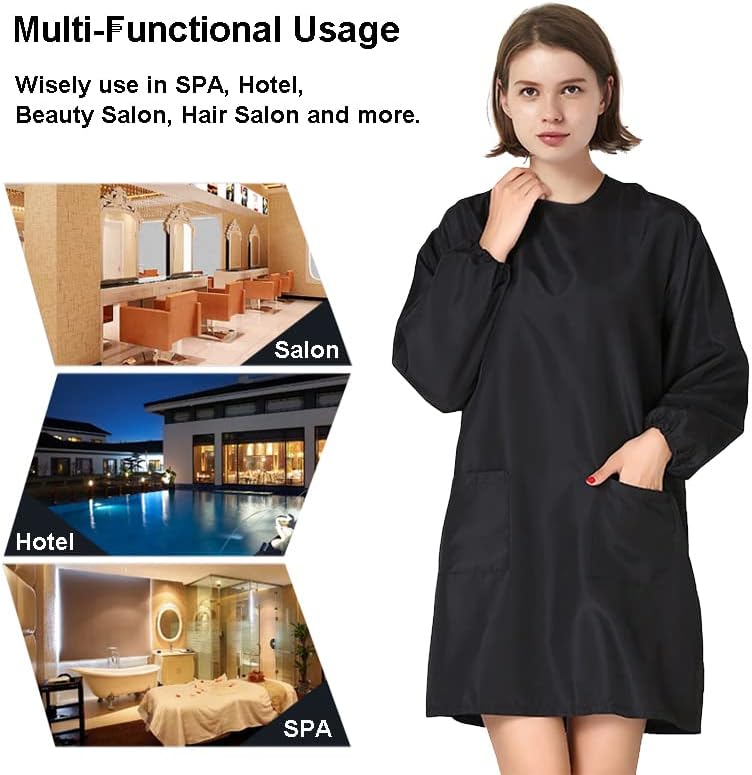 Miniatura 6 de TOPTIE Chaqueta impermeable para peluquería para mascotas, delantal con 2 bolsillos