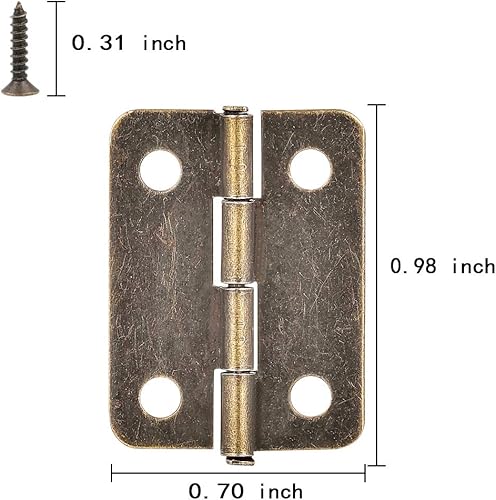 Miniatura 8 de 60 piezas de bisagras de bronce antiguo para cajas de joyería de madera, bisagras pequeñas para manualidades hechas a mano, bisagras de caja de
