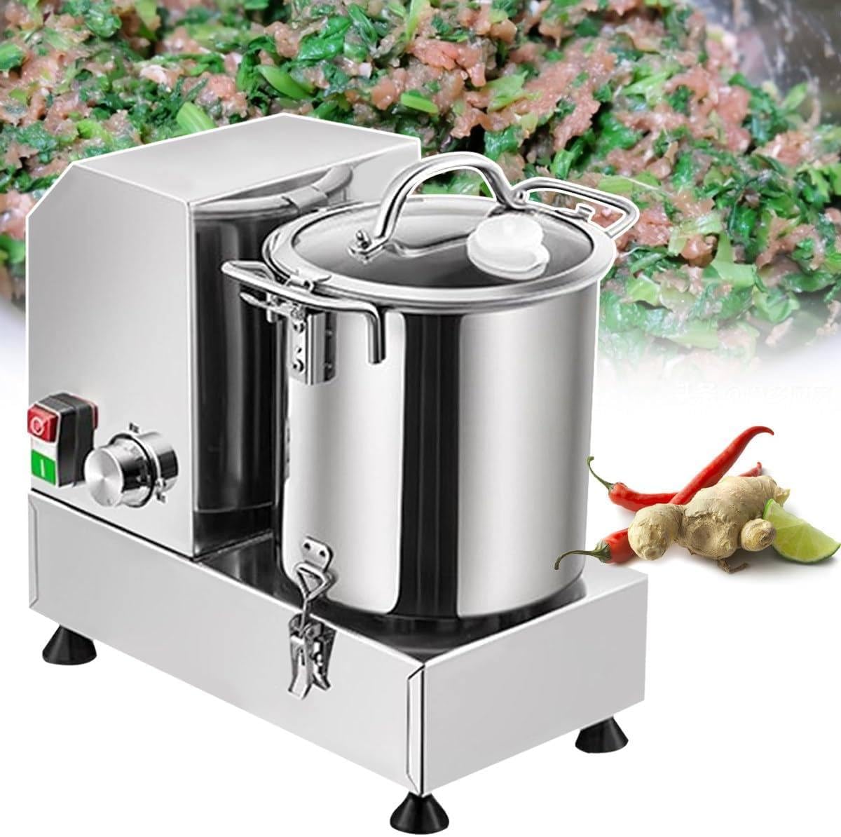 WYBYYDS Vegetable Chopper, Multifunctional Commercial Food Processor 6L/9L/15L Capacity, Adjustable Speed Cutter for Commercial Use 6L