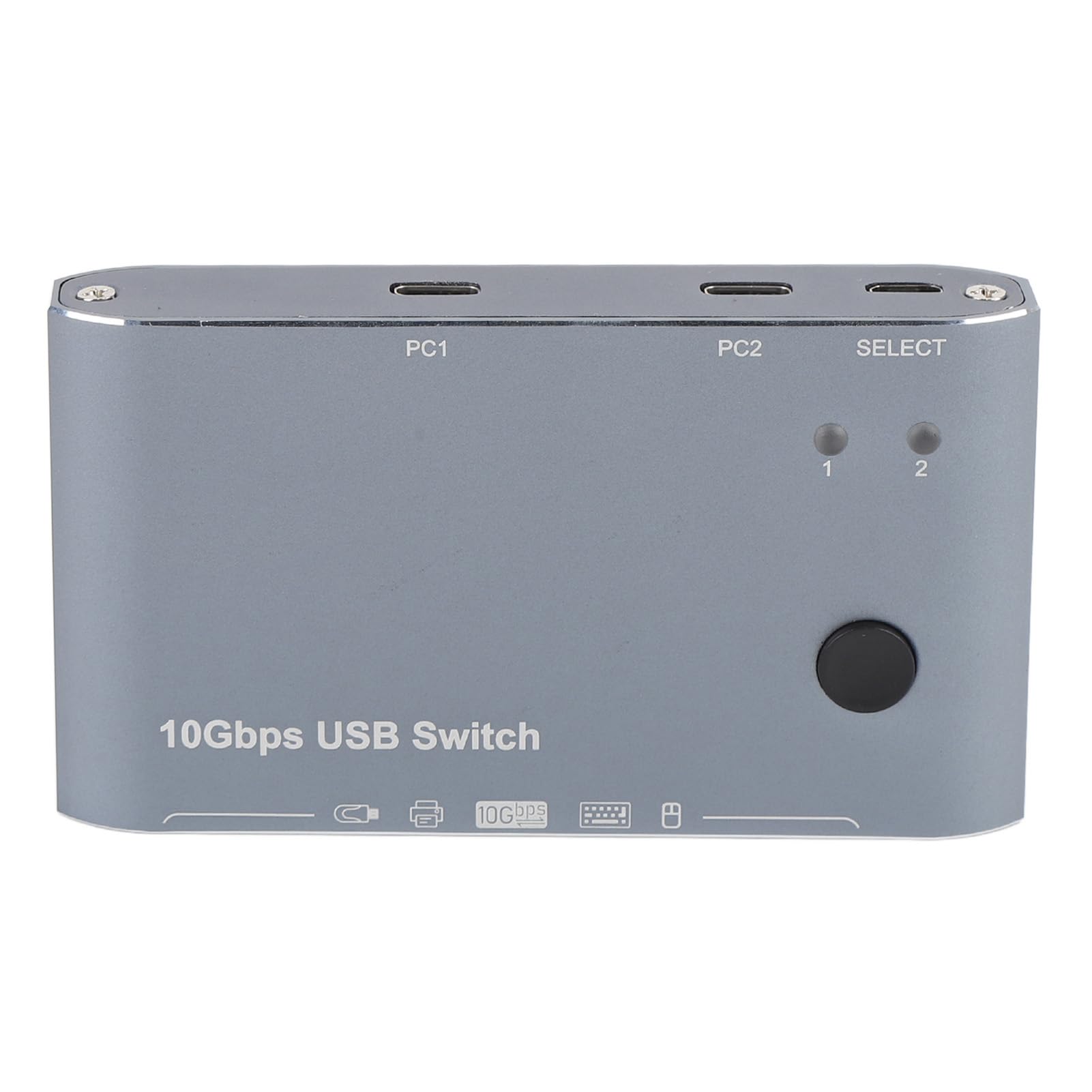 GOWENIC Conmutador USB 3.2 Transferencia de Datos de Alta Velocidad Plug and Play para Teclado de Computadora Portátil, 2 Computadoras que Comparten 4 Puertos USB Transferencia de Datos de 10 Gbps