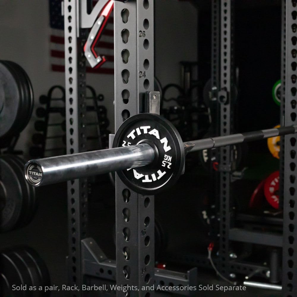 Titan Fitness Olympic Calibrated Steel Powerlifting Plates, Machine Precision Steel Discs