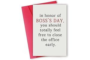 Funny Boss's Day Card for Women Men, Humorous Boss Day Gift for...