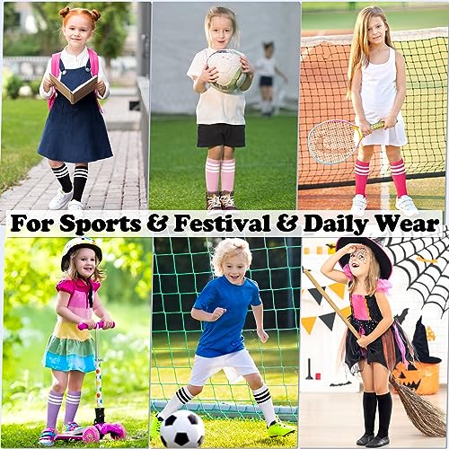 Sarfel 4 Pairs Youth Kids Toddler Soccer Socks Girls Boys Baseball Socks Kids Football Softball Accessories Team Sports3