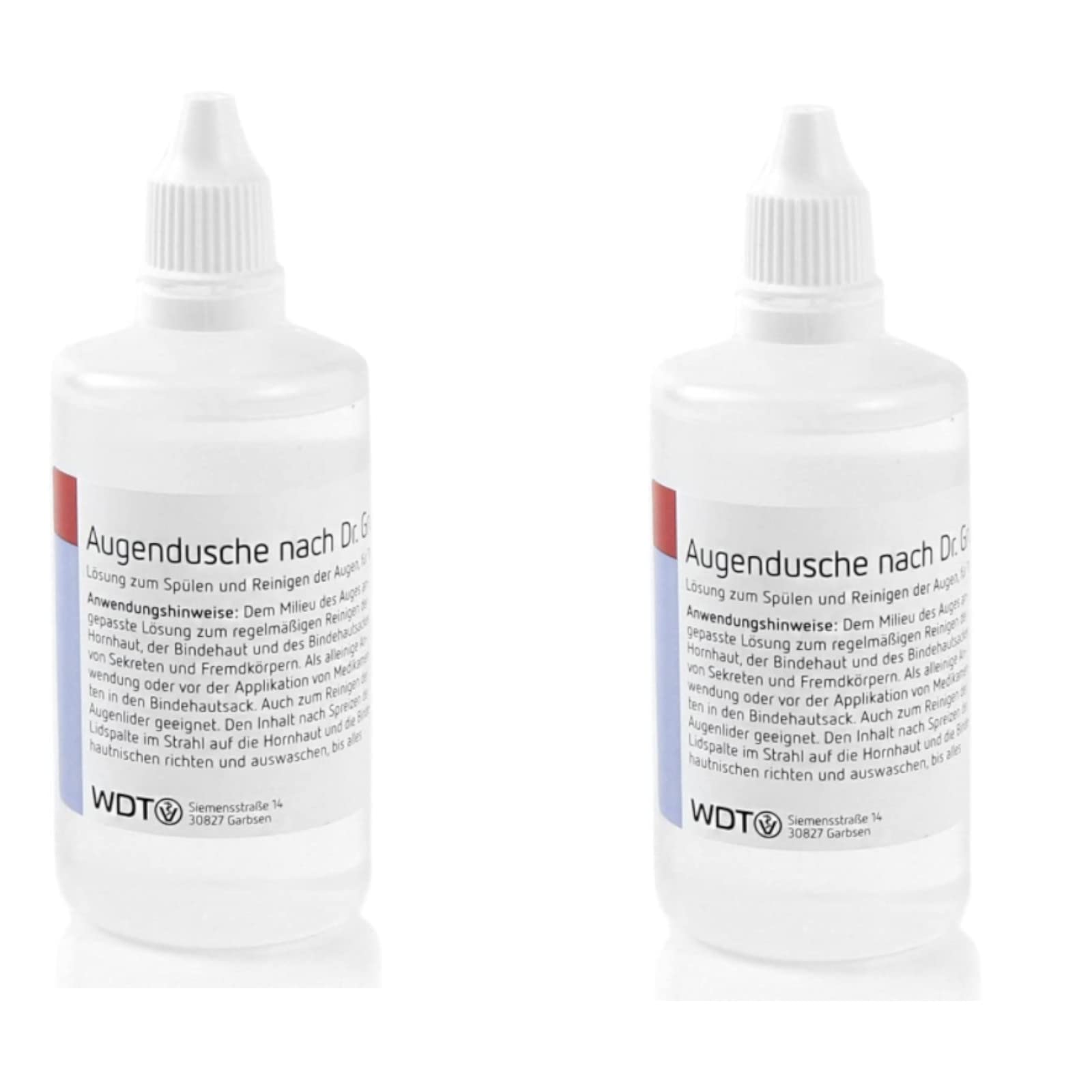 WDT Augendusche nach Dr. Grußendorf | Doppelpack | 2 x 110 ml | Augenpflege für Tiere | Dem Milieu des Auges angepasst | Auch zum Reinigen der Augenlider geeignet | Reinigt mild