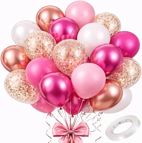 Miniatura 9 de Paquete de 100 globos de látex de 12 pulgadas, multicolor surtido con puntos de pegamento para globos, cinta y cuerda, suministros de fiesta
