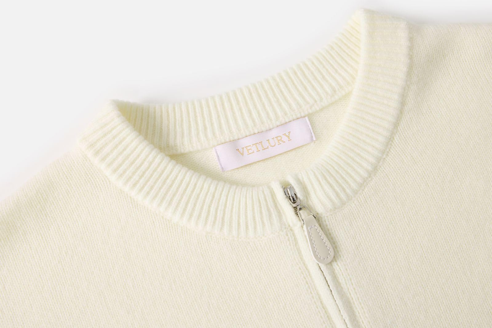 Damen 100% Merinowolle Cardigan Reißverschluss Rundhals
