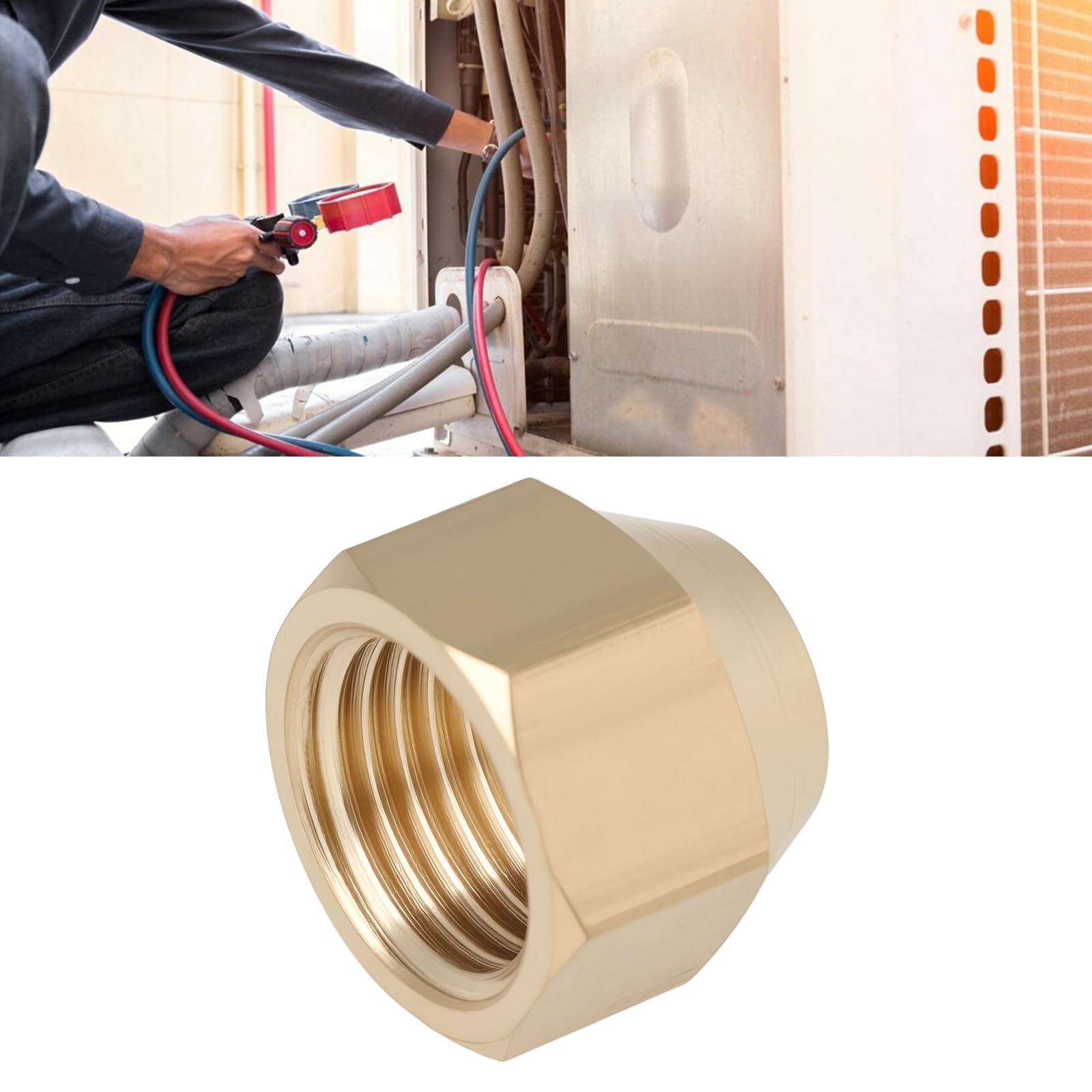 EMSea 4pcs 6MM M12x1.25 Thread Brass Flare Reducing Nuts for Refrigeration HVAC, Heating, Industrial Piping Systems - Image 2