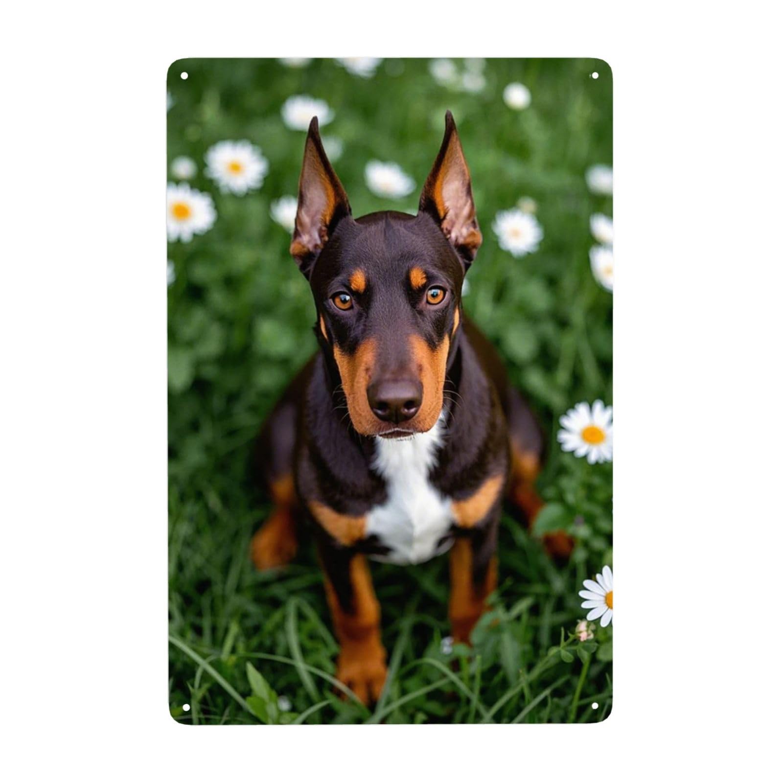 Vintage Metal Tin Signs Retro Garage Signs Stylish Wall Art Plaques for Home Decor Unique Poster 8x12 Inch Cute Pet Doberman Pinscher Metal Sign Outdoor Wall Decorations Gifts