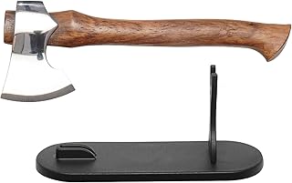 Miniature Axe Ornament - Hand-Forged Multi-Functional Figurine Decoration with Wood Handle and Display Stand, Desktop Collectible for Office, Home, or Gift (1PC)