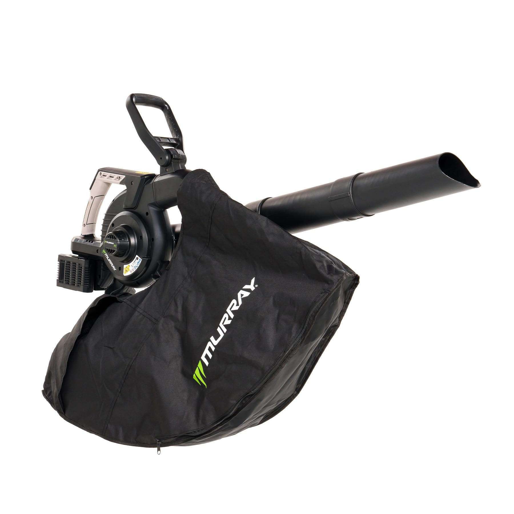 Murray Soplador y Aspirador de Hojas a Batería 20V 3 en 1 MU-BAT-VB270-KIT – Motor sin Escobillas, Control Inteligente, 4 Velocidades + Turbo, Bolsa de Polvo de 45L, Diseño de Montaje Rápido