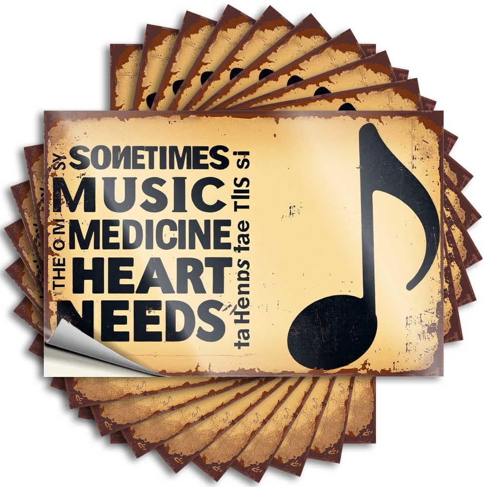 Fzfn Colour Country Decorations For Home, Funny Sticker Funny Door Quote Stickers, Feminist No Residue Decals For Luggage | Science Party Favor Custom Music: The Medicine Our Hearts Need(12X18cm)