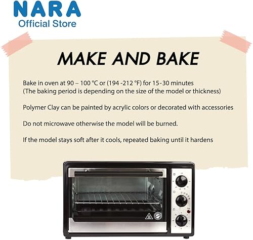 Miniatura 4 de NARA Arcilla para hornear polimérica, 1 color, 1 bloque, 16.01 oz (1 libra) (cáscara de huevo)