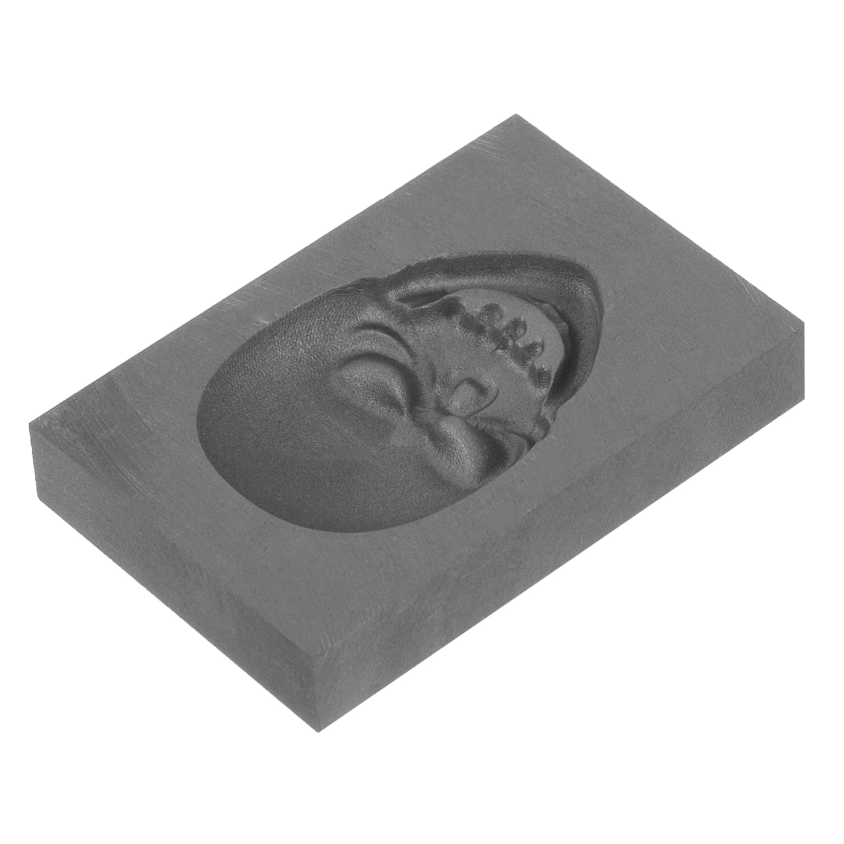 Cabilock Molde de Lingotes de Grafito Forma de Calavera Herramienta para Fundición de Grafito para Proyectos de Bricolaje y Escultura