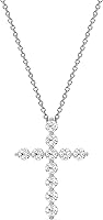 GILDED 1ct Lab Grown Diamond Cross Pendant Necklace Sterling Silver 14K Gold Plated SI1 F Color 18" Chain