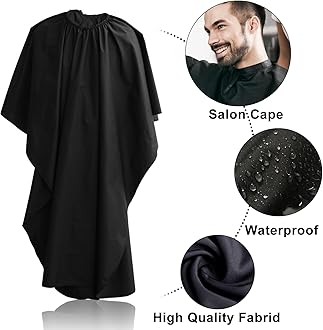 Sirabe 10 PCS Hair Cutting Scissors Set, Professional Haircut Scissors Kit with Cutting Scissors, Thinning Scissors, Comb, Cape, Clips, Black Hairdressing Shears Set for Barber, Salon, Home