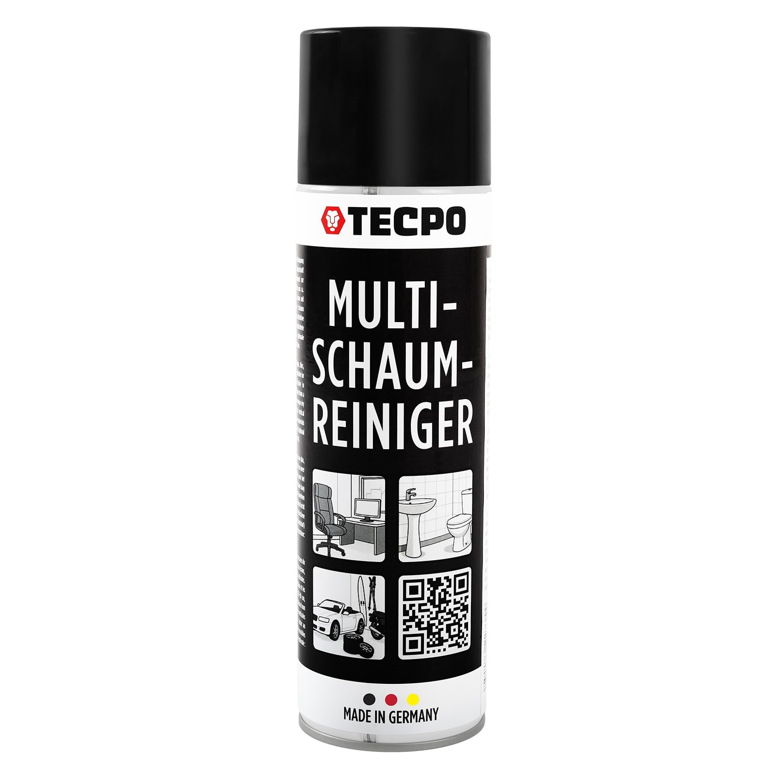 TECPO 24x Multi Schaum Reiniger, 500ml Kfz Reinigungsmittel für Innenraum, Kunststoff, Scheiben, Polster, Glas, Metall Autopflege Aktiv Reiniger