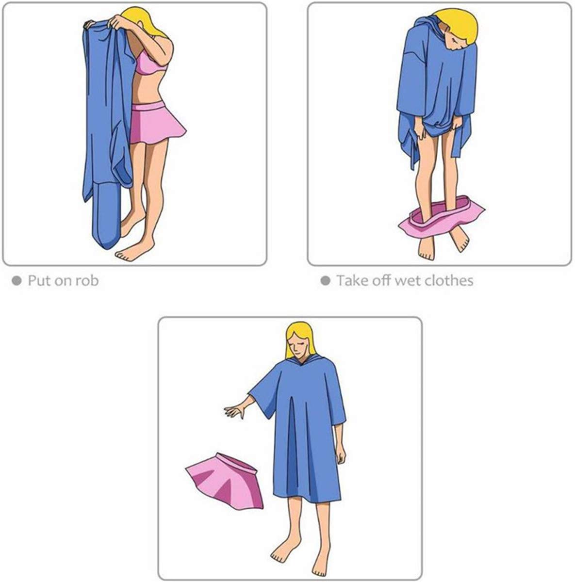 Chickw11 Asciugamano Poncho Bambino, Cartone Animato Kids Accappatoio