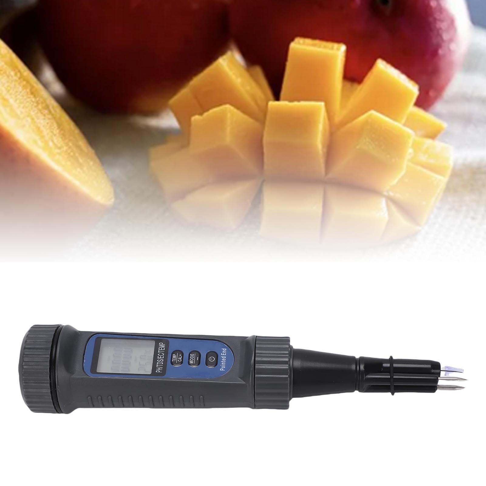 Ejoyous Misuratore PH 4 in 1 con Temperatura TDS EC, Tester PH per Alimenti, Formaggi, Frutta, Verdura, Terra e Carne