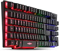 Teclado Gamer Semi Mecânico Multimídia Led Rgb Qwerty Antighosting Usb para Pc Notebook Xbox Series X S Ps4 Ps5