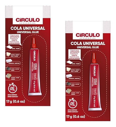 Kit Cola Universal para Artesanato 17g - Círculo: Multiuso e Prática! - 2 Unidades Não Tóxico