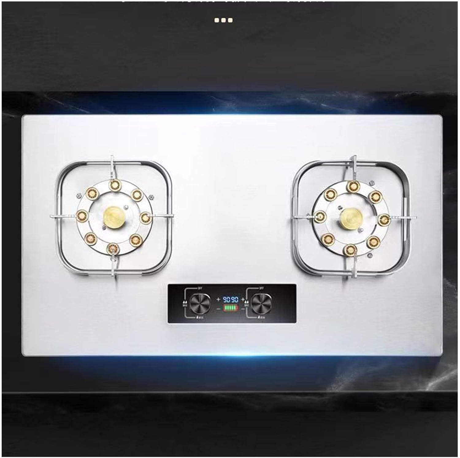 Gas Cooktop,27297 BTU Stainless Steel Esktop/Embedded Dual Purpose Dual Burner,99min Scheduled Shutdown,Suitable for Apartments Indoors (Size : LPG)