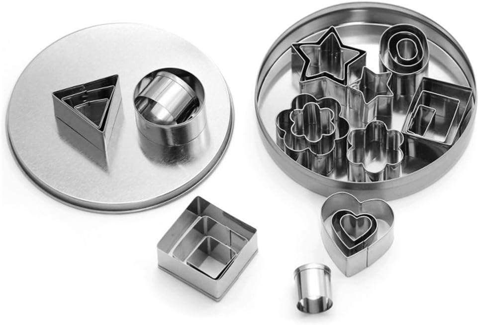 KeyZone 24 Pieces Mini Stainless Steel Biscuit Cutters for Baking, Dessert Design, Molding, Cake Decoration