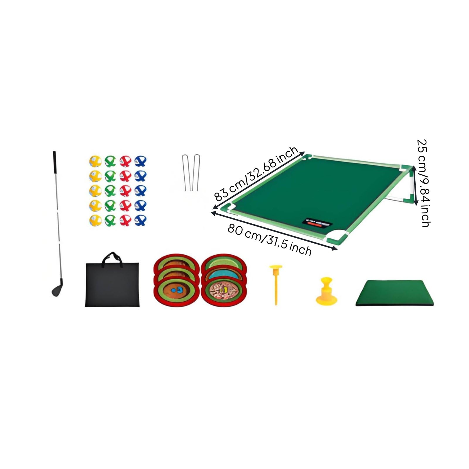 Qianly Golfspiel mit Gestell Tragbar Tragbares Golfzielspiel Robuste Materialien Zielwurfspiel für Garten, Golf-Ziel Mit Einzelständer 1480G Volumen 1.83