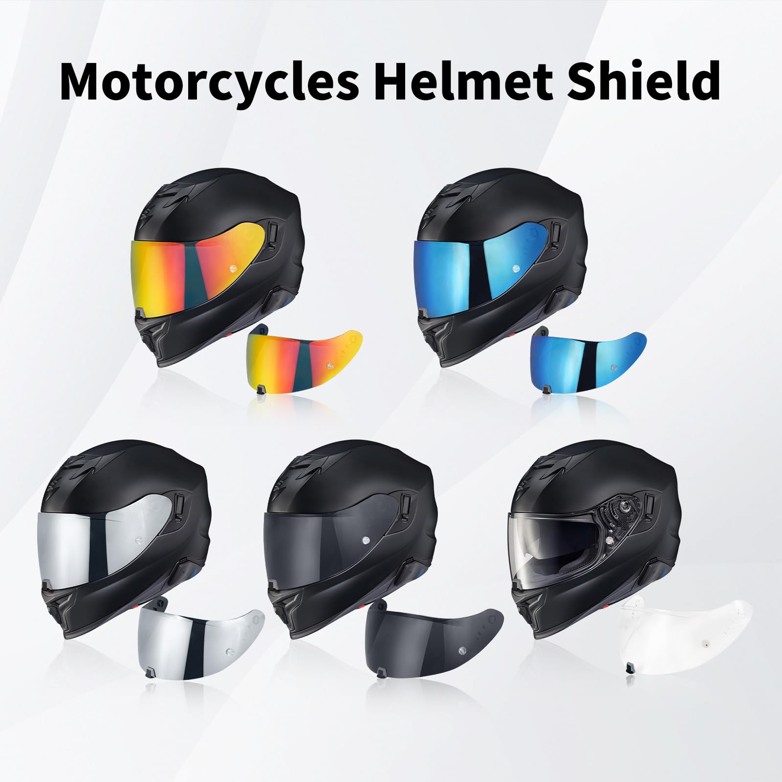 Helmvisier für EXO-T520/1400/391 R1 Motorradhelm Visier Motorrad Windschutz Helm Objektiv Visier Motorradhelm UV-Schutz Helm Ersatz (Chrom Blue)