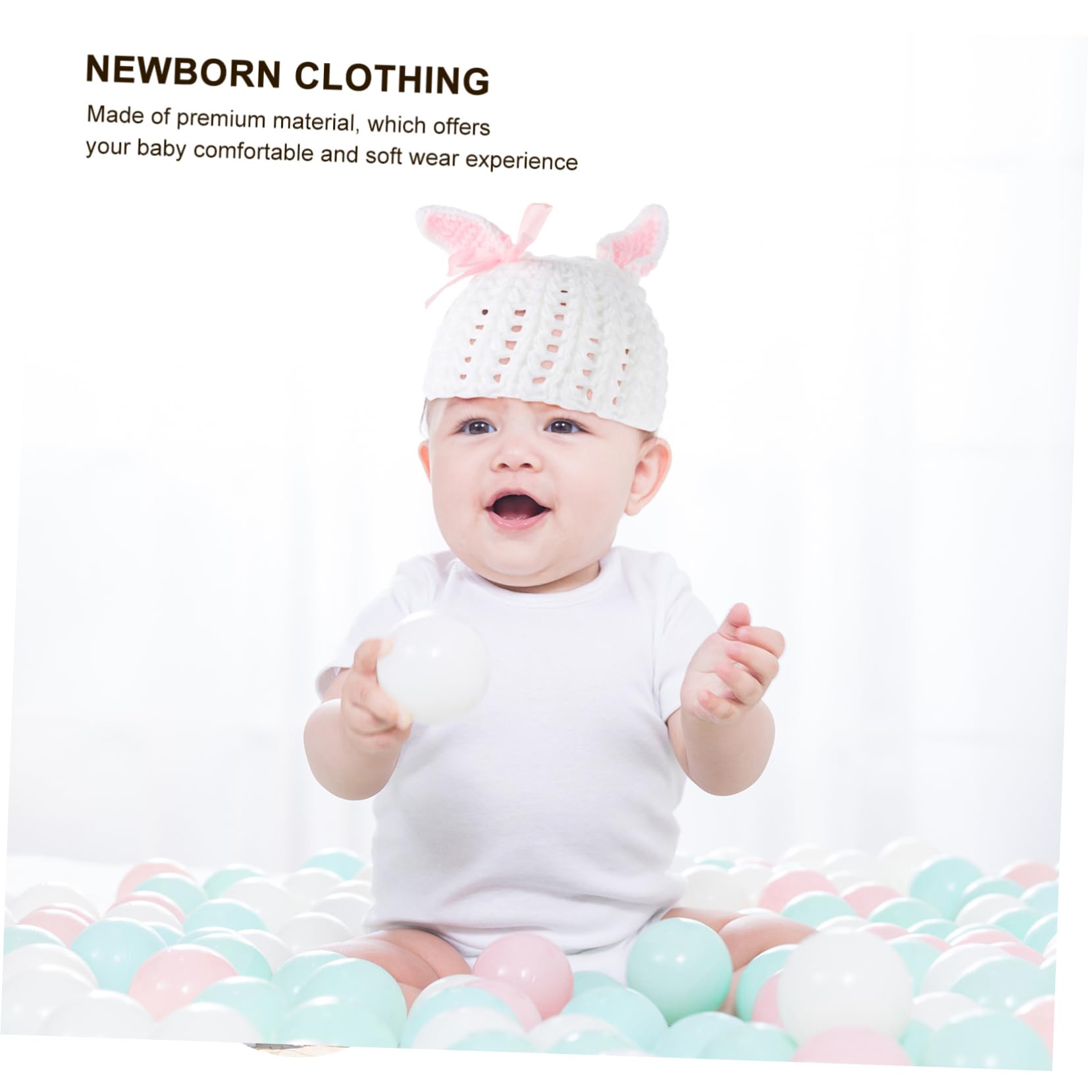 YARNOW 3juegos Conjunto De Fotografía De Recién Nacido Diseño De Conejo Accesorios De Sesión Fotográfica para Bebés Sombrero y Pantalones y Traje para Retratos De Días