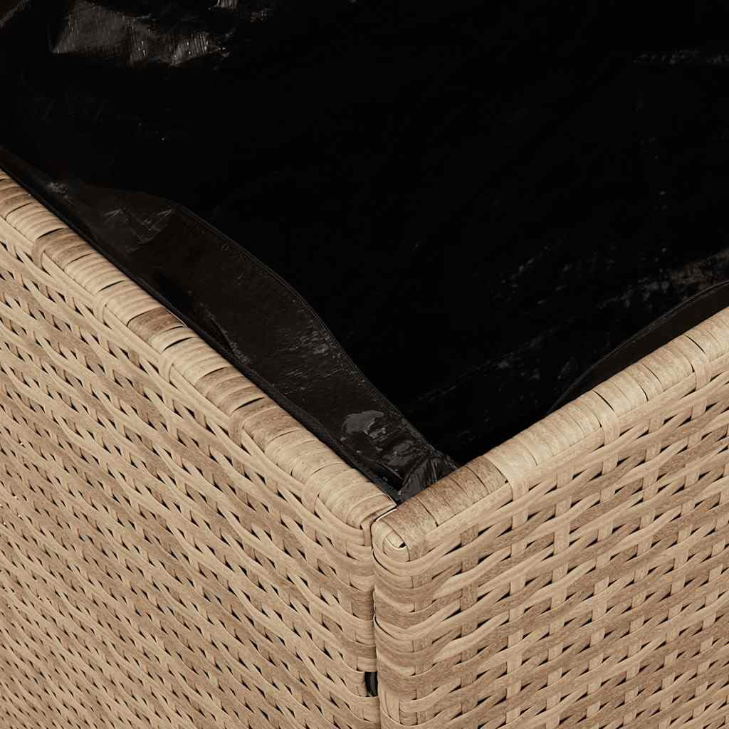 vidaXL Contenitore da Giardino Beige 110x50x54 cm Polyrattan e Acacia