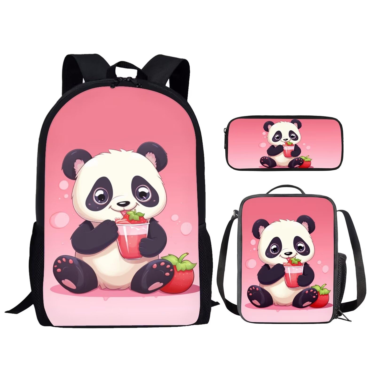 Upetstory 3Pcs/set Girls Boys Backpack Set with Lunch Box Pencil Case