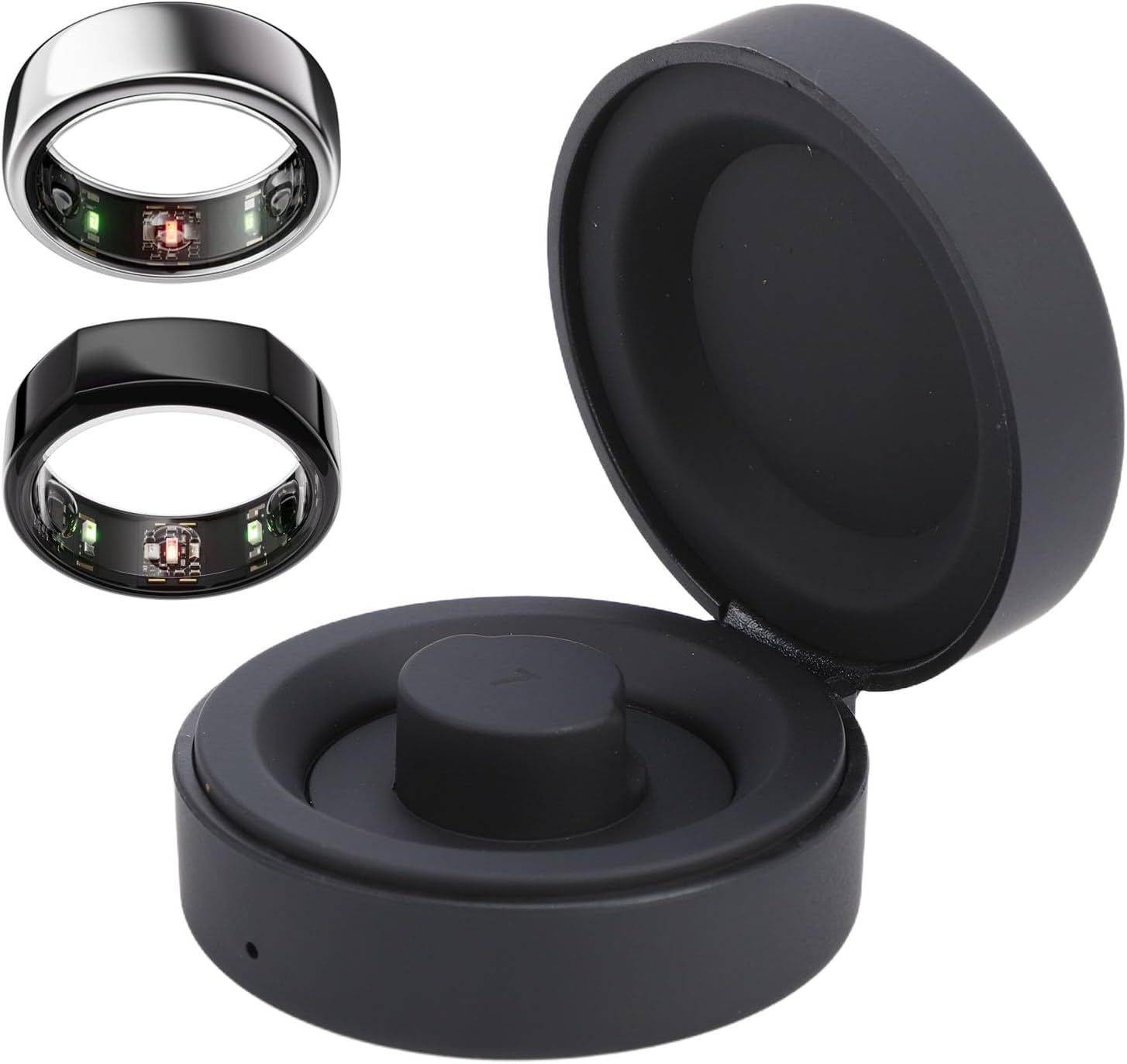 Smart Ring Charging Case, Portable Charging Dock with Built in 70mAh Battery and USB C Cable, Fast in 30 70 Minutes, for OuraRing Gen 3 Heritage Horizon (9)