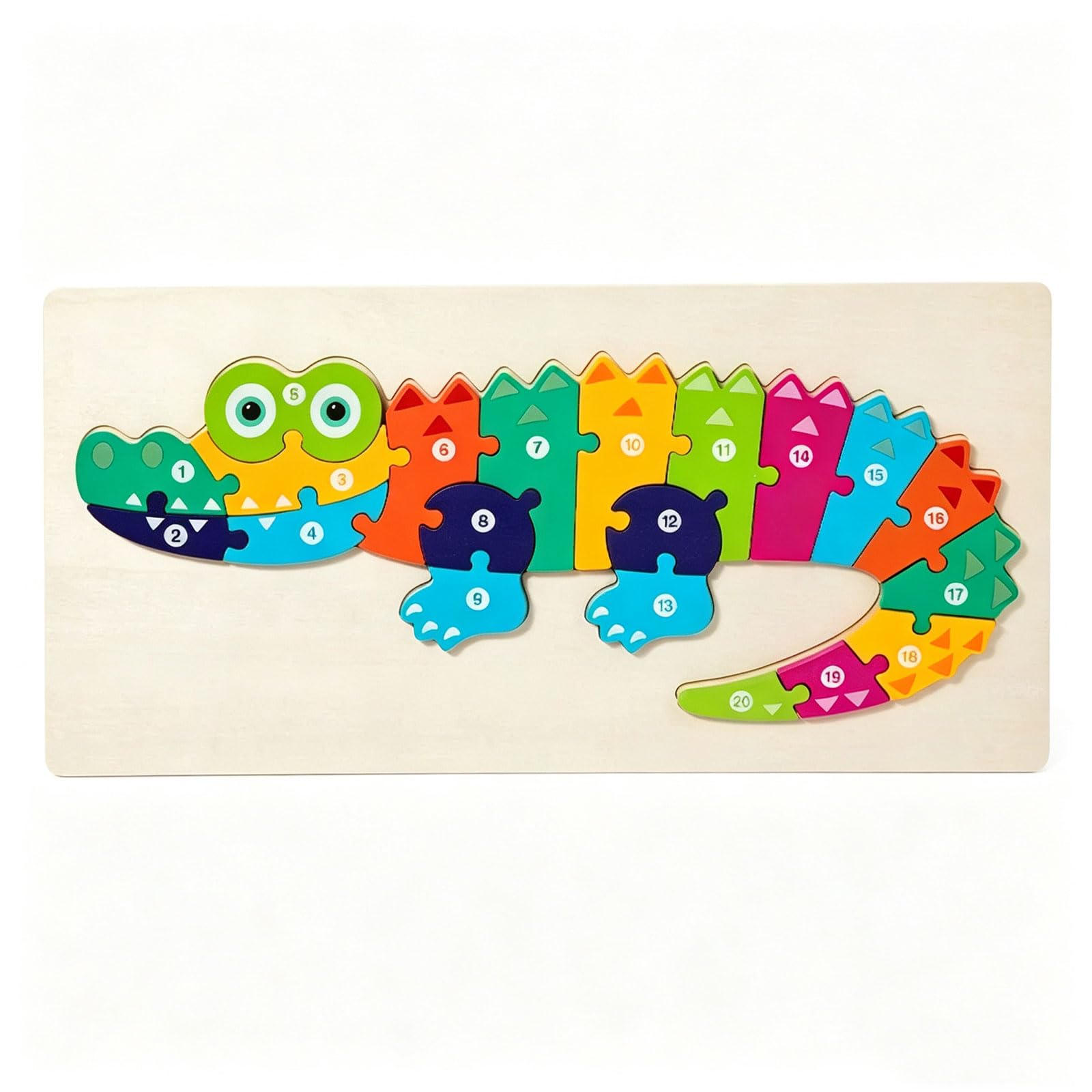 ttnmrc Montessori Wooden Animal Number Jigsaw Puzzle