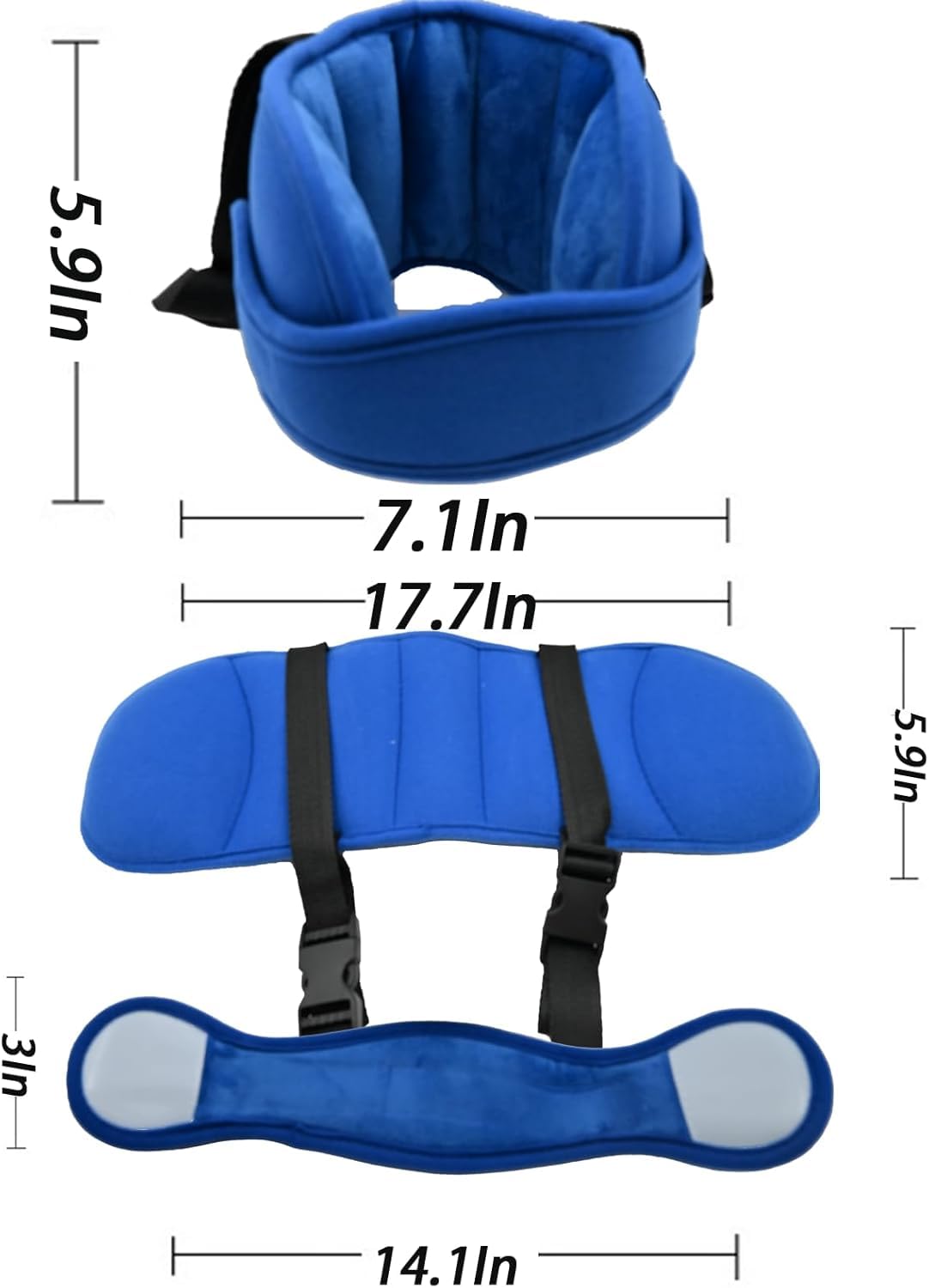 Soporte para la Cabeza del Asiento de Coche Ajustable,Reposacabezas de Seguridad para niños,cinturón de ayuda para la cabeza para asiento de coche infantil (azul)