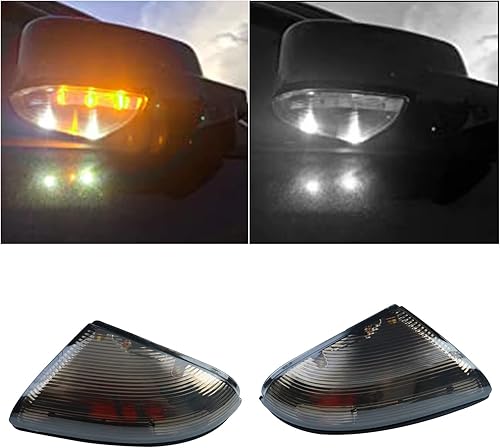 Miniatura 5 de Lámpara LED de señal de giro para espejo lateral, lámpara intermitente ahumada compatible con Dodge Ram 1500 2500 2010-2018, Ram 1500 Classic
