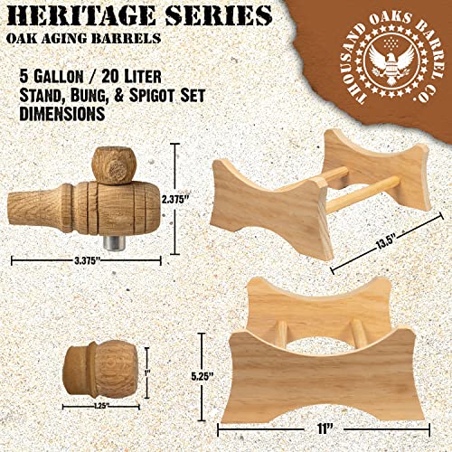 Support en bois de chêne pour fût de 20L avec robinet et bouchon durables - 3