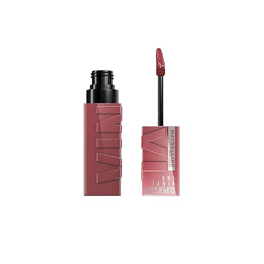 Maybelline NY SuperStay Vinyl Ink Batom Líquido, Longa Duração, Acabamento Vinil Espelhado e Efeito Gloss, Brilho Instantâneo, Conforto para os Lábios, Fórmula Vegana, Cor Witty 4,2ml